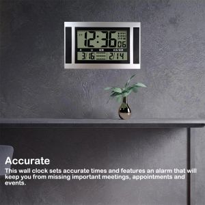 Relógios Multifuncional relógio de parede digital Relógio eletrônico Relógio de parede Pounto LCD LCD Grande calendário de temperatura do calendário Table Relógio