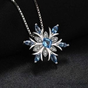 Colares pendentes requintados renda moda azul jóia de floco de neve lady colar santaflake snowflake Lucky Guardian Pingente Halloween auspicioso