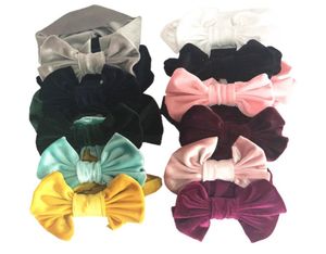 Kinder Big Bow Velvet Winter Stirnbänder Baby Geuche Hair Bows Kinder Bogenknotenzubehör 11 Farben Dhl7207717