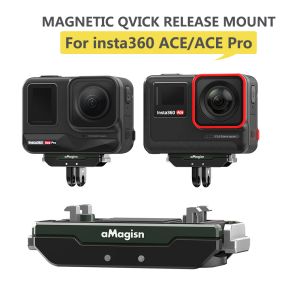 Cameras Magnetic Quick Release Base Bracket For Insta360 Ace Magnetic Adapter Riding Holder For Insta360 Ace Pro Sports Camera Accessory