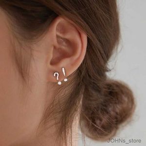 Pieno lampadario Simbolo creativo Evering Domanda di lusso Esclamazione Mark Crystal Rhinestone Tiny Stalling Earring Gioielli per le orecchie minimalisti quotidianamente