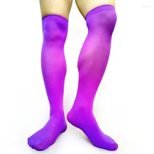 Men's Socks Sheer Softy Mens Knee High Sexy Stocking Gay Male Fetish Collection Formal Dress Suits Hose Comfortable Fashion Sock