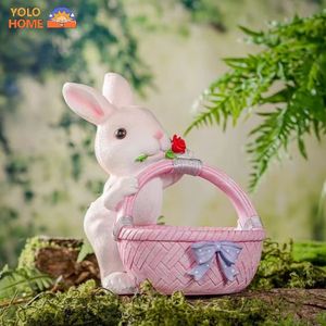 Bunny Storage Basket Großkapazität Desktop Box Ostern Kaninchen Süßigkeiten Keys kreative Geschenke Home Dekoration 240425