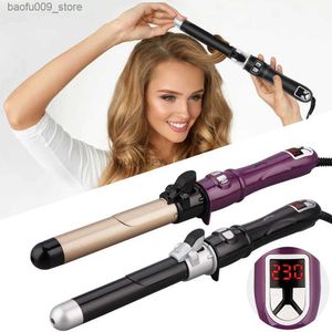 Irons de curling rotação automática de cambista de cabelo turmalina cerâmica onda giratória onda de curling haste de curling haste rápida modelagem de mulheres q240425