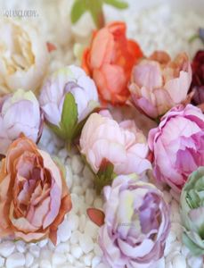 100 stycken DIY Retro Silk Artificial Flowers European Peony Bud Flower Heads For Wedding Garland D25 C181126019886855