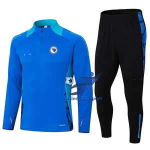 Bosnia-Herzegovina Men's adult half zipper long sleeve training suit outdoor sports home leisure suit sweatshirt jogging sportswear