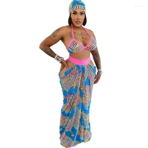 Salia de roupas de banho Cover-up de 2 peças set mulheres tops e roupas longas de maiô de maiúsculas de maia