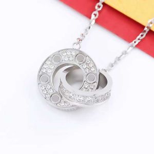 Designer Brand ZhiCarter Double Chain Necklace Womens Jewelry Titanium Steel Clothing and Wearing Specially Shake Fast UOJS