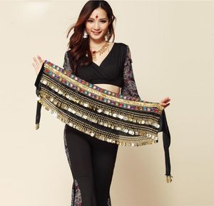 Belly Dance Kostüm Gürtel Samt Bauchtanz Hüftschal Indian Dancer Hipscarf Perlen Münzen Training Performance Outfits Coins9354500