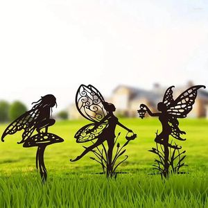 Garden Decorations Iron Fairy Decor Fairies Figures Sculpture Metal Art Lawn Ornament Yard Fair Crafts