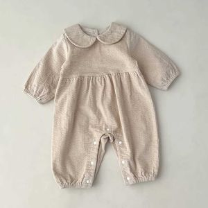 Rompers 0-24Months Infant Boy Girl Corduroy Long Sleeve Romper Warm Baby Winter Autumn Jumpsuit Casual Loose Toddler Outdoor Clothes H240425