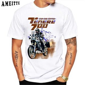Herr t-shirts tenere 700 t7 utforska upplagan supertenere 1200 moto sport tshirt män kort slve gs äventyr ryttare motorcykel t-shirt pojke ts t240425