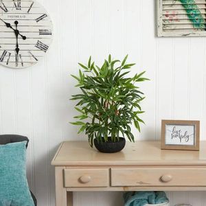 Decorative Flowers 20" Bamboo Artificial Plant Green