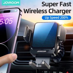 Ständer Joyroom 15W Auto Telefonhalter Automatisch schnelles drahtloses Ladegerät für iPhone 15 14 13 Pro Max Samsung Z Flip Phone Halter Autohalterung