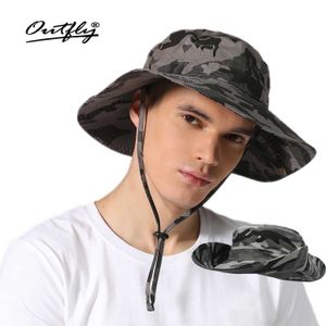 Breite Krempelnhüte Eimer Hats Outdoor UV Resistant Sun Hut Denim Fisherman Hut falten Tarnstrandhut mit einer Kopfgröße von ca. 63 Zentimetern 240424