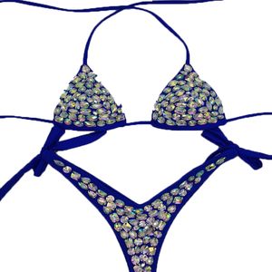 Designer di costumi da bagno Bikini Triangolo Bikini Swimsuit Bikini SET NYLON Diamond Bikini Bikini a bassa spiaggia Crystal Scrunch Halter Halter Designer Bikini Swimwear