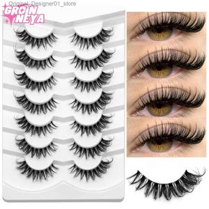 False Eyelashes Groinneya lashes 5/7 pairs of Wispy Mink eyelash invisible band eye shadow looks like an extended naturally soft and fluffy Q2404251