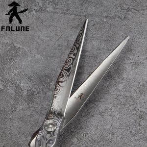 Shears FnLune 7.0 Tungsten Steel Damascus Wzór Profesjonalne nożyczki do salonu fryzjerskiego Pokrój narzędzia fryzjerskie fryzury nożyczki fryzjerskie