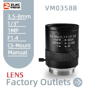 Filters ZLKC Camera Lens 3,58mm Varifocal Function Manual Iris Security Zoom F1.4 1/3 tum CS Mount CCTV -objektiv för IP Box -kameror
