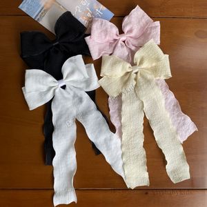 Ins Kinder Langband Ribbon Bögen Haare Clip Accesories Boutique Kinder Rüschen Doppelbon Haarnadeln schöne Mädchen Prinzessin Barrettes Z7874