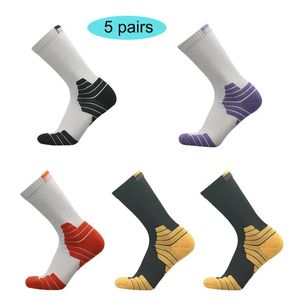 Profissional Sport Sport Socks Short Compressão Toalha de cor brilhante que corre o ciclismo de futebol Meias de basquete ao ar livre 240418