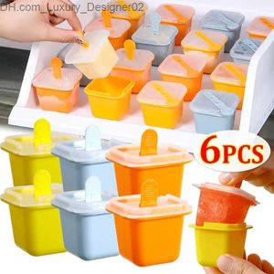 Dondurma aletleri kare buz küpü kalıp gıda sınıfı silikon dondurma kalıp tepsisi popsicles diy jöle puding yaz buz topu yapım aracı q240425