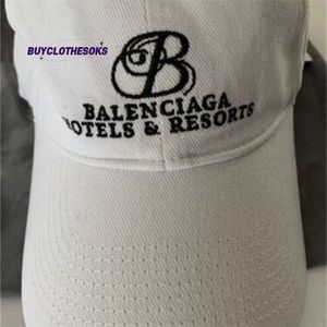 レター刺繍キャップヒップホップ男性女性パンク野球帽子Blnciaga Hotel Resort White Cotton Hat Lサイズ59cm新しいラベル付き新しい