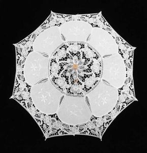 Guarda -chuvas Sun Umbrella Bridal White Bege Lace Parasol decorativo para casamento Po fantasia Party7962082