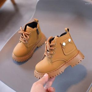 Boots 2024 Autumn Winter Baby Fashion Boys Ankle Girls Short Kids Soft Leather Sole Snow 21-30