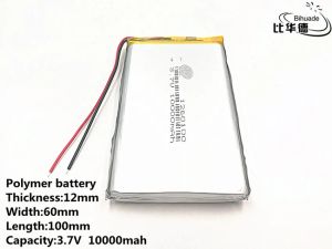 Tillbehör 5st / mycket bra Qulity 3.7V 10000mAh 1260100 Polymer Litiumjon / liion Batteri för Toy Power Bank GPS