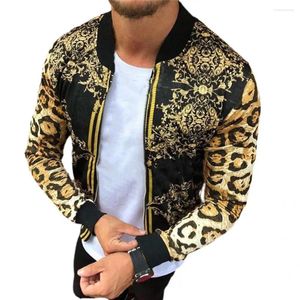 Men's Jackets Stylish Simple Male Jacket Print Casual Long Sleeve Leopard Vintage Autumn Coat Fashion Clothing