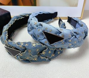 Designer Cowboy Headbands Hair bands For Women Girls Luxury Yoga Denim Star Headband Sports Fitness Headband Head Wrap FREE SHIP