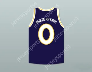 Niestandardowa nazwa młodzież/dzieci Busta Rymes 0 Monstars Dark Blue Basketball Jersey Hit Em High Top Sched S-6xl