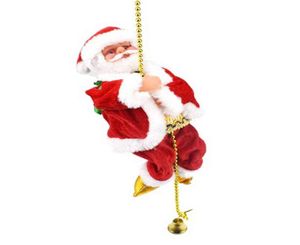 Noel Baba Tırmanma Boncuklar Pil İşletilmiş Elektrikli Tırmanış Yukarı ve Aşağı Işık ve Müzik ile Noel Baba Noel Dekorasyonu 217817228