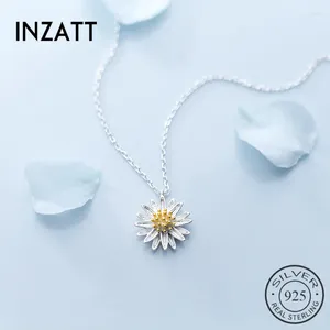 PENDANTI INZAREAL 925 Sterling Silver Giallo Flower Collana a sospensione per donne eleganti Accessori di moda per gioielli carini 2024 Gift