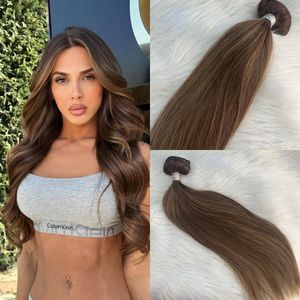 100 ٪ مقطع شعر بشري حقيقي في الامتدادات يسلط الضوء على اللون T4/P4/27 Balayage مقطع لحمة مزدوجة على امتداد الشعر 120G 18INCH