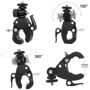 Studio Universal 360 -градусный вращение 1/4 камера DV Bike Bicycle Grackbar Crack Krackte Crackte Crackte Crack Krack Crack Crack Clip Clip для спортивной камеры GoPro