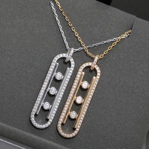 Designer pin diamond necklace for woman crystal 925 Sterling Silver highest counter quality classic style jewelry Never fade anniversary gift 020