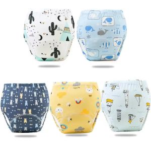 Windel 5pc 6 Schichten wiederverwendbares Baumwollbaby -Trainingshosen, Babyshorts, Unterwäsche, Babywindeln,