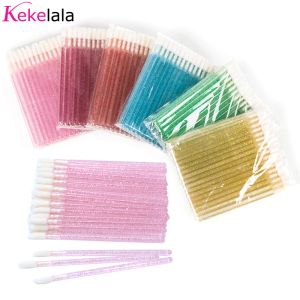 Werkzeuge 50pcs Einweg -Kristall Lippenbürste Lippenstift Gloss Zauberstäbe Wimpern Spoolies