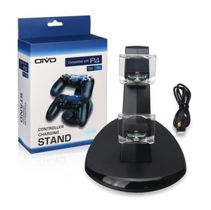 Dual LED USB Charger Dock Cradle Station Stand för Sony PlayStation 4 PS4 Controller Charging Gaming Gaming Wireless Controller Cons8174306