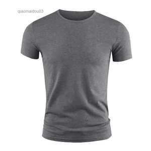 Herren T-Shirts Herren Basis T-Shirt Solid Farbe Kurzarm T-Shirts Sommer einfach lässige Fitnessstudio Muskel Crew Hals Schlanke Fit Tops T-Shirts Männliche Kleidung 2404