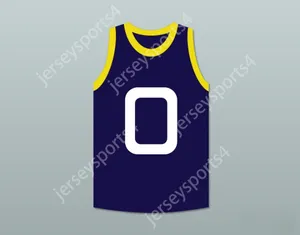 CUSTOM Name Mens Youth/Kids BANG 0 MONSTARS DARK BLUE BASKETBALL JERSEY SPACE JAM TOP Stitched S-6XL