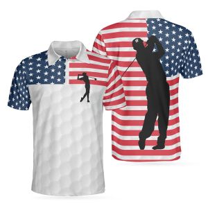 Camisetas The United States Flag Golf Polo Polo Camisa rápida seca respirável tshirts