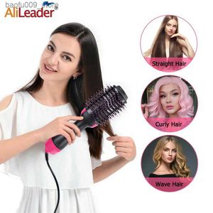 カーリングアイロン安い乾燥したヘアブラシホットエアブラシスタイリストとボリュームヘアコンディショナーワンステップストレートナーカーラーコームエレクトリックブラシQ240425