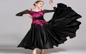 Balo salonu dansı için siyah standart elbiseler vals modern dans elbisesi balo salonu dans yarışması foxtrot elbiseleri7126849