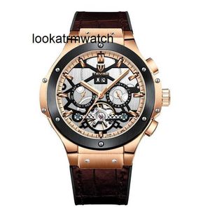 Luxury Watch Strap Trend Automatic Mechanical Waterproof Fallow Fashion Leather Tourbillon Hollow Out Wristwatches Ly