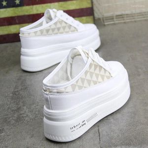 Повседневная обувь Slip-on Loafers Summer Women's Sneakers 2024 Платформа Толстая подошва Увеличение внутренняя базовая рука