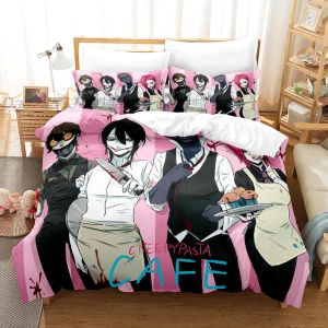 セットCreepypasta Bedding Set single Twin Full Queen KingサイズベッドセットAldult Kid Bedroom DuvetCoverセット3Dプリントアニメベッドシートセット