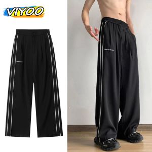 Pants Men's Clothing Summer Striped Sweatpants Track Baggy Wide Y2K Pants Jogging Cargo Pants Trousers Men Techwear Korean Gothic 2023